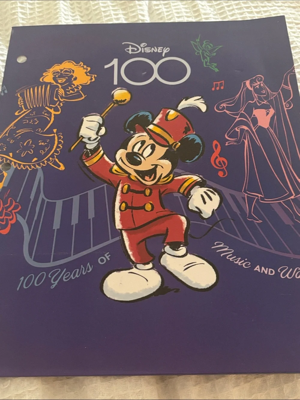 Disney Mickey Mouse Marching Band folder- Blue, Red & White